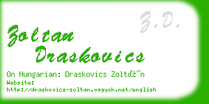 zoltan draskovics business card